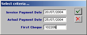 generate chqs date
